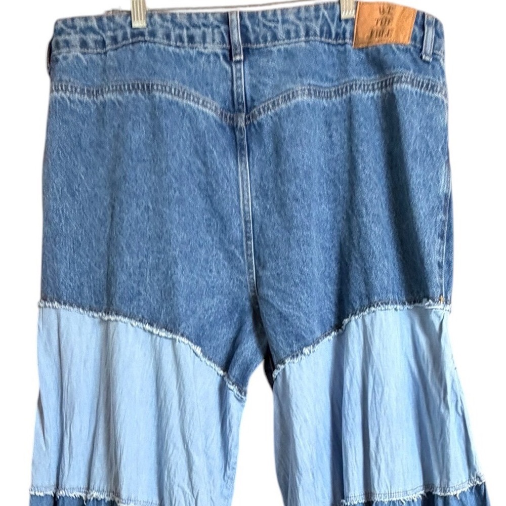 Free People We The Free Dreamscape Tiered Denim Wide Leg Jeans 33 - Picture 4 of 16